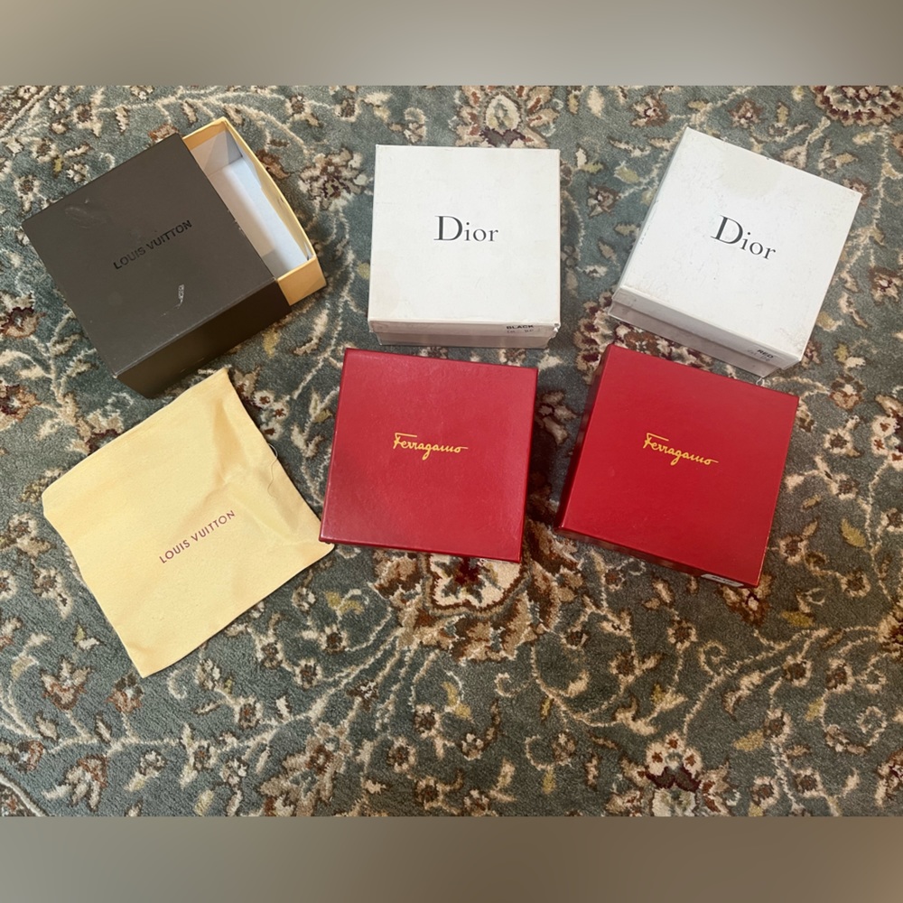 Small boxes and storage bags - Dior Louis Vuitton and Ferragamo